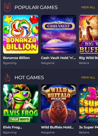 Juegos de Rolling Slots Casino